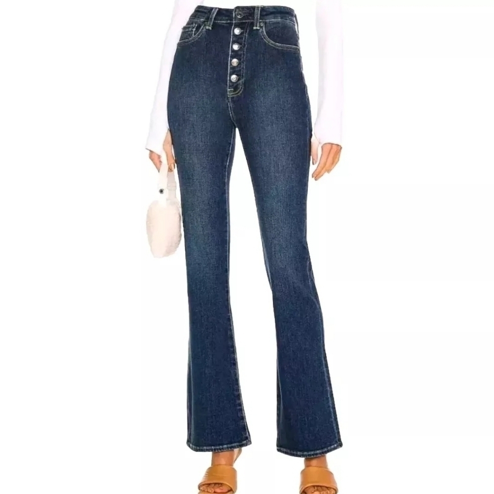 Pistola Dana Button Fly Flare High Rise Classic Fit in Delano Blue Size 26